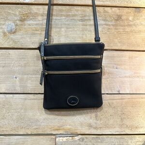Dooney & Bourke Black Nylon Crossbody Bag – Multi Zip Travel Purse